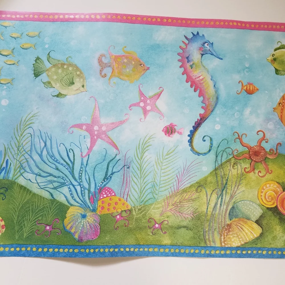 Wallpaper Border Flirty Fun Fishes Kids Bathroom